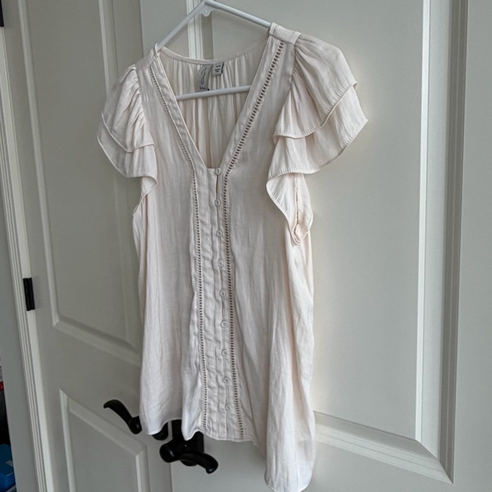 Joie Cream Ruffle Sleeve Top size m - Picture 9 of 9